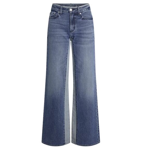 NWT Adriano Goldshmied Daily Blue Wide Leg Two Toned Jean in Champlain - Picture 1 of 14